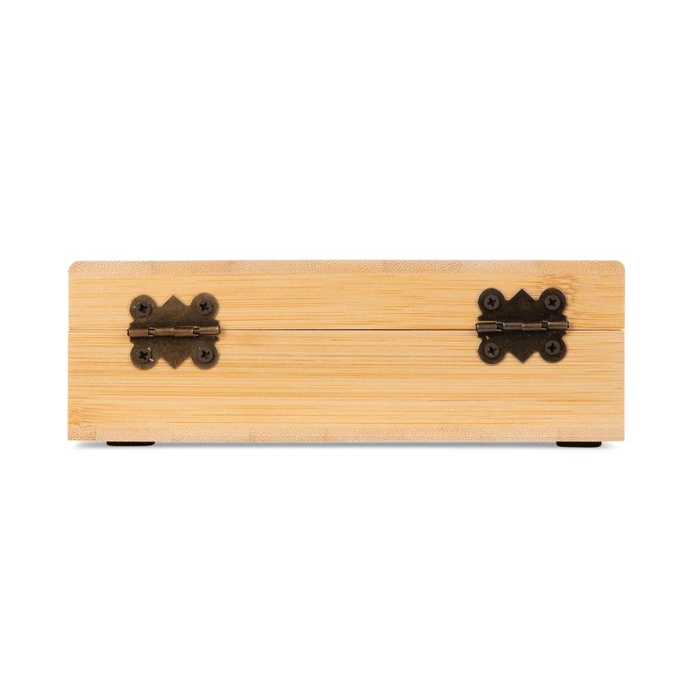 Kit vinho xadrez 4 peças GO1700 na cor Bambu e bambu, brinde personalizado Sky Brindes