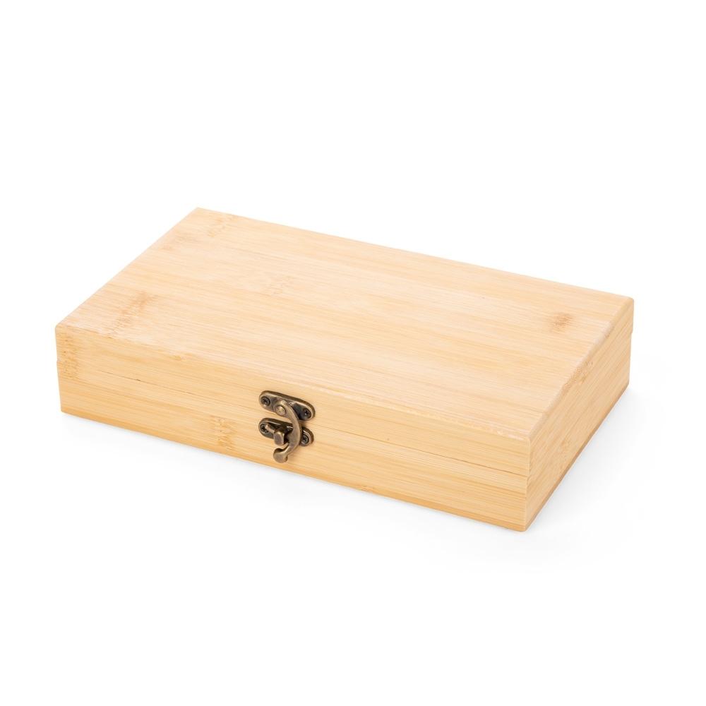 Kit vinho 5 peças GO1710 na cor Bambu e bambu, brinde personalizado Sky Brindes