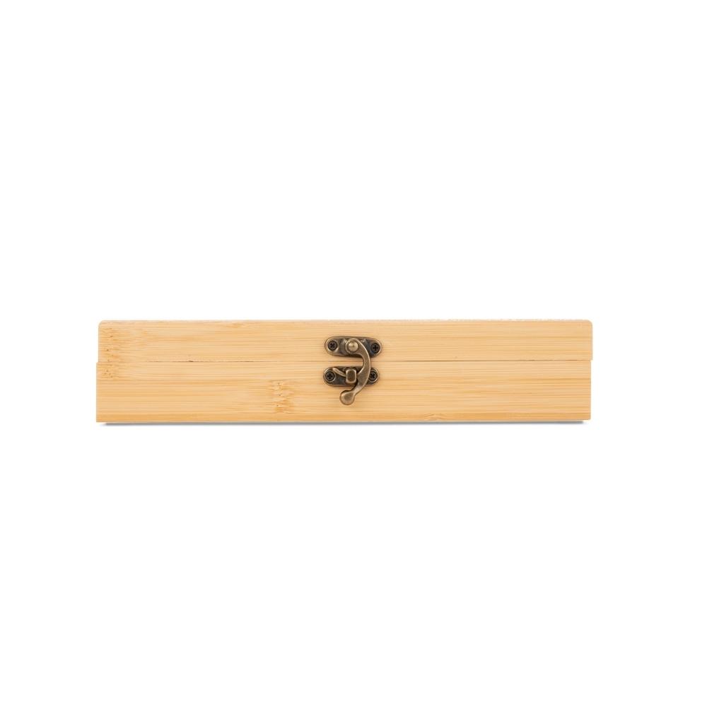 Kit vinho 5 peças GO1710 na cor Bambu e bambu, brinde personalizado Sky Brindes