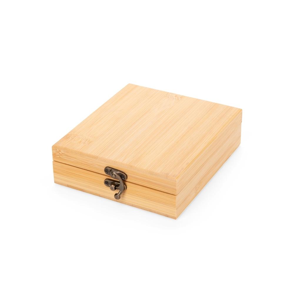 Kit vinho 4 peças GO1711 na cor Bambu e bambu, brinde personalizado Sky Brindes
