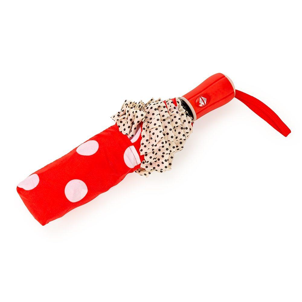 Guarda-chuva GU0002 na cor Vermelho e inox, brinde personalizado Sky Brindes