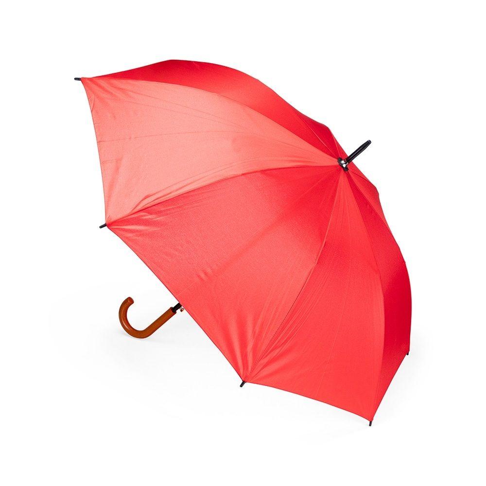 Guarda-chuva manual GU0004 na cor Vermelho e inox, brinde personalizado Sky Brindes