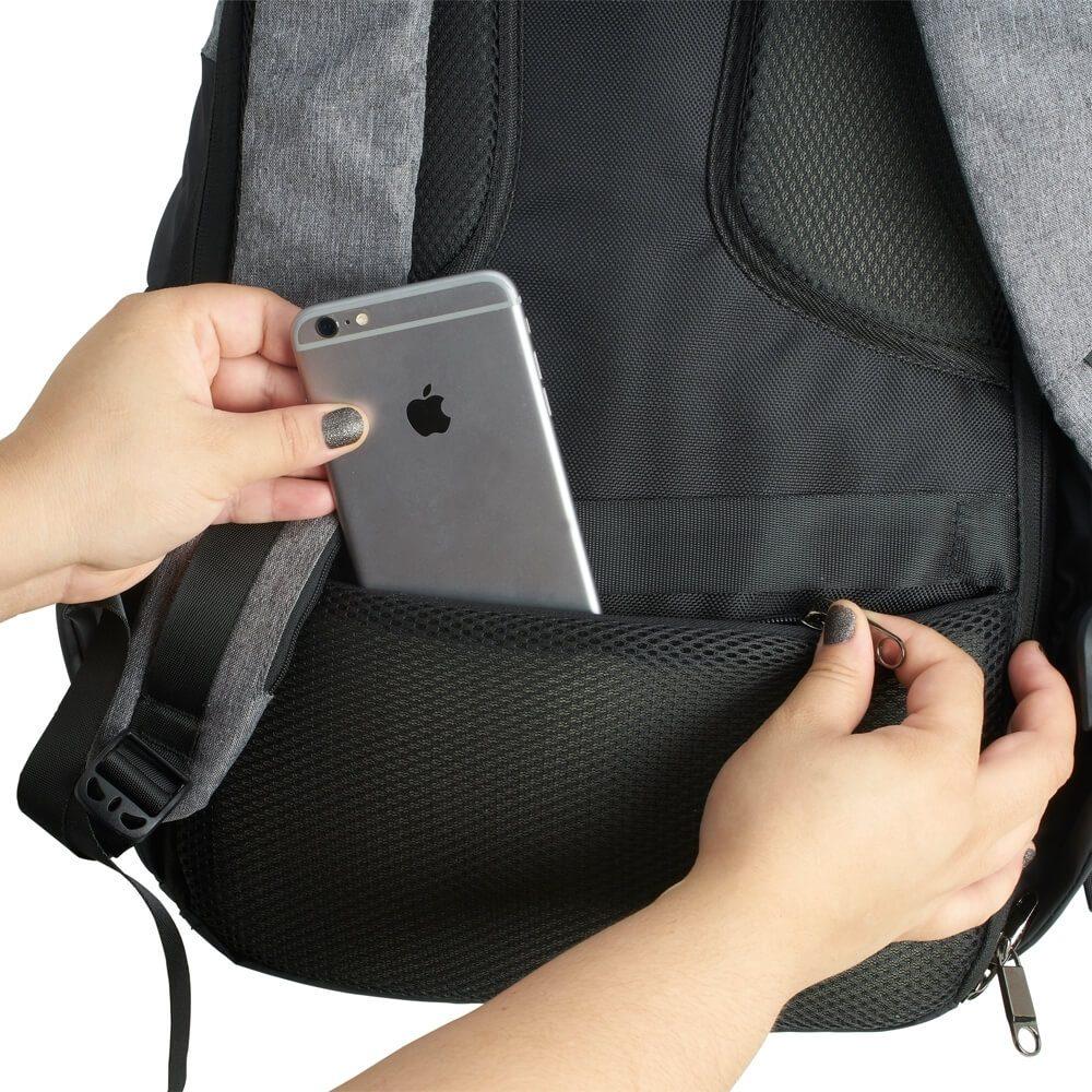 Mochila de Poliéster Anti-Furto MO1506 na cor Único, brinde personalizado Sky Brindes