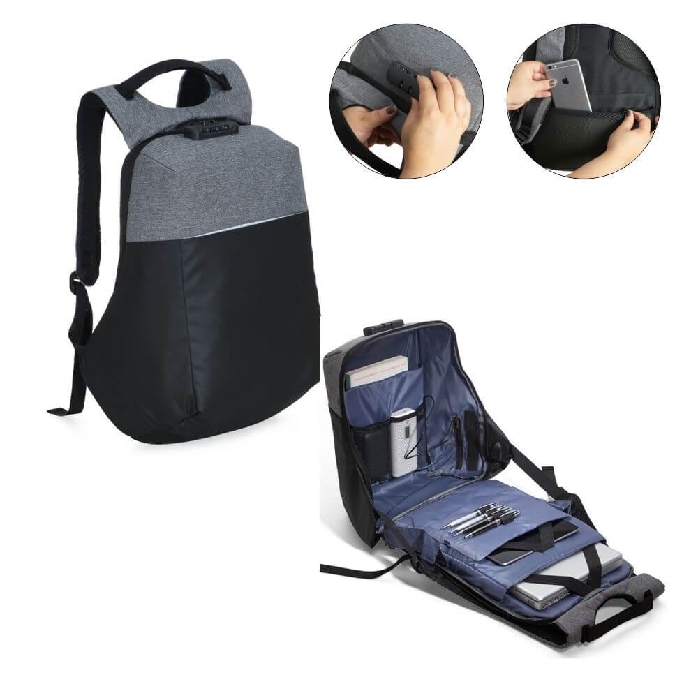 Mochila de Poliéster Anti-Furto MO1506 na cor Único, brinde personalizado Sky Brindes