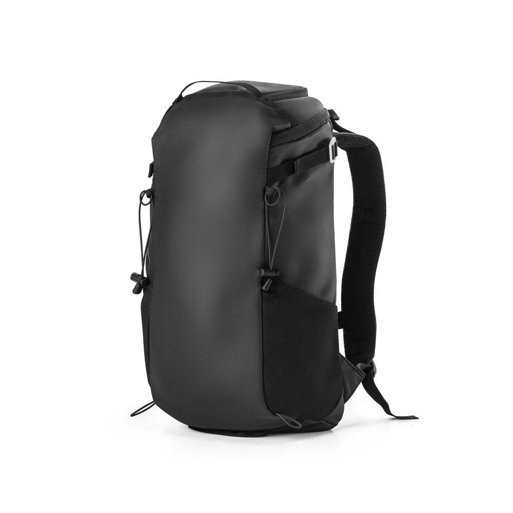 Mochila com revestimento MO1510 na cor Preto, brinde personalizado Sky Brindes