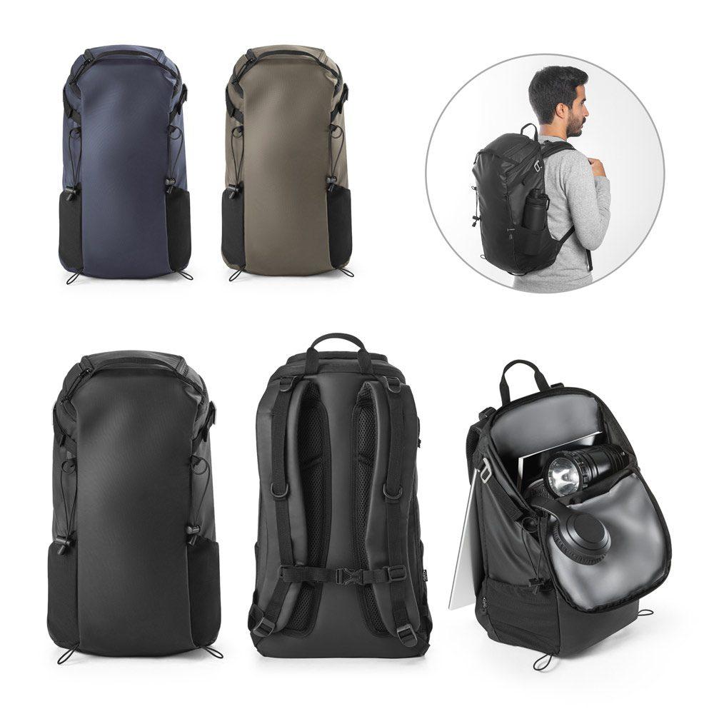 Mochila com revestimento MO1510 na cor Azul, brinde personalizado Sky Brindes