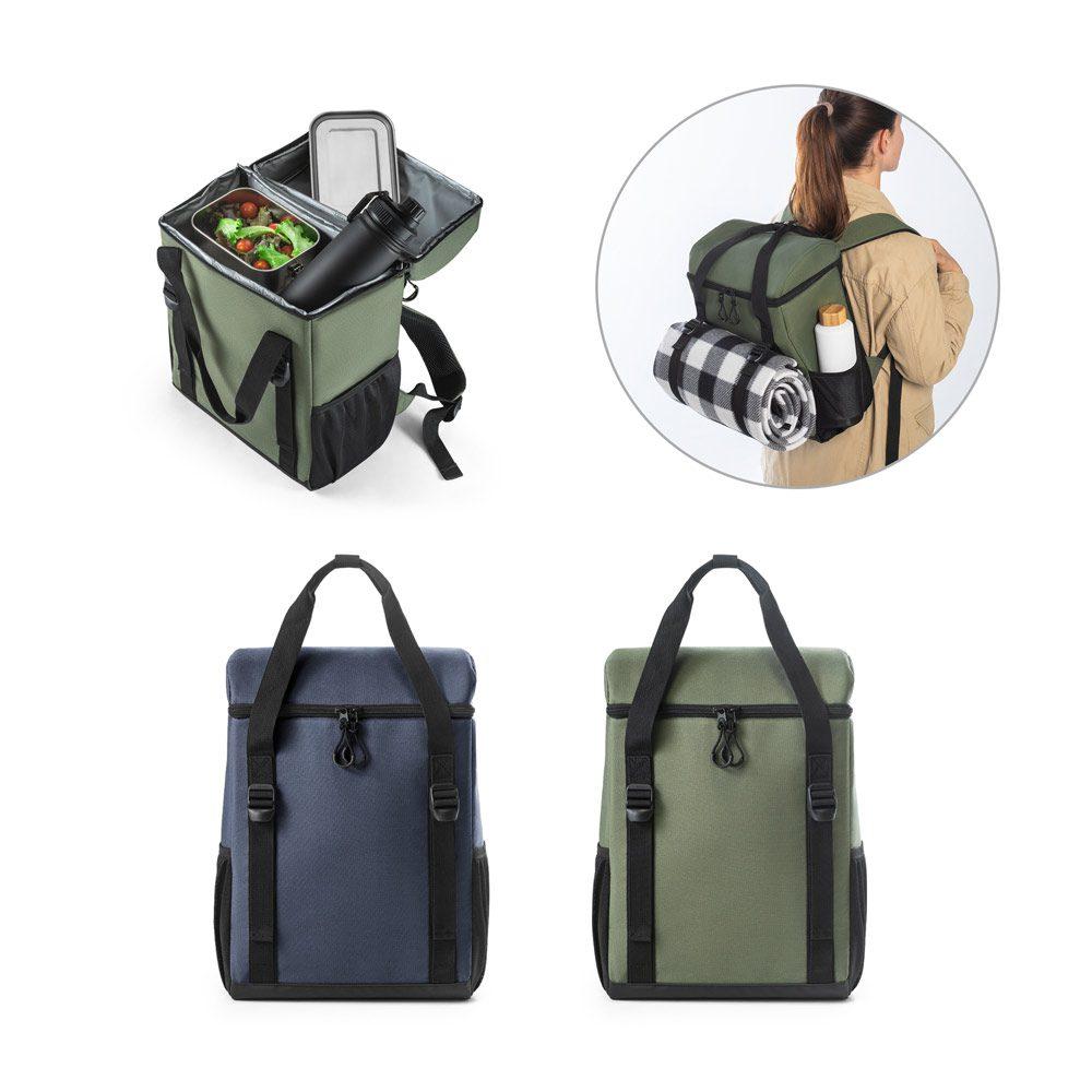 Mochila térmica almofadada MO1513 na cor Verde escuro, brinde personalizado Sky Brindes