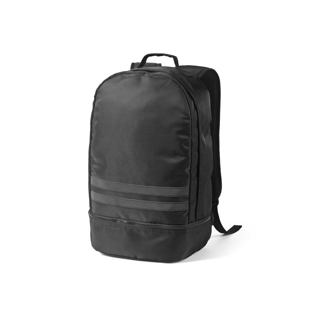 Mochila em 290T poliéster MO1519 na cor Preto, brinde personalizado Sky Brindes