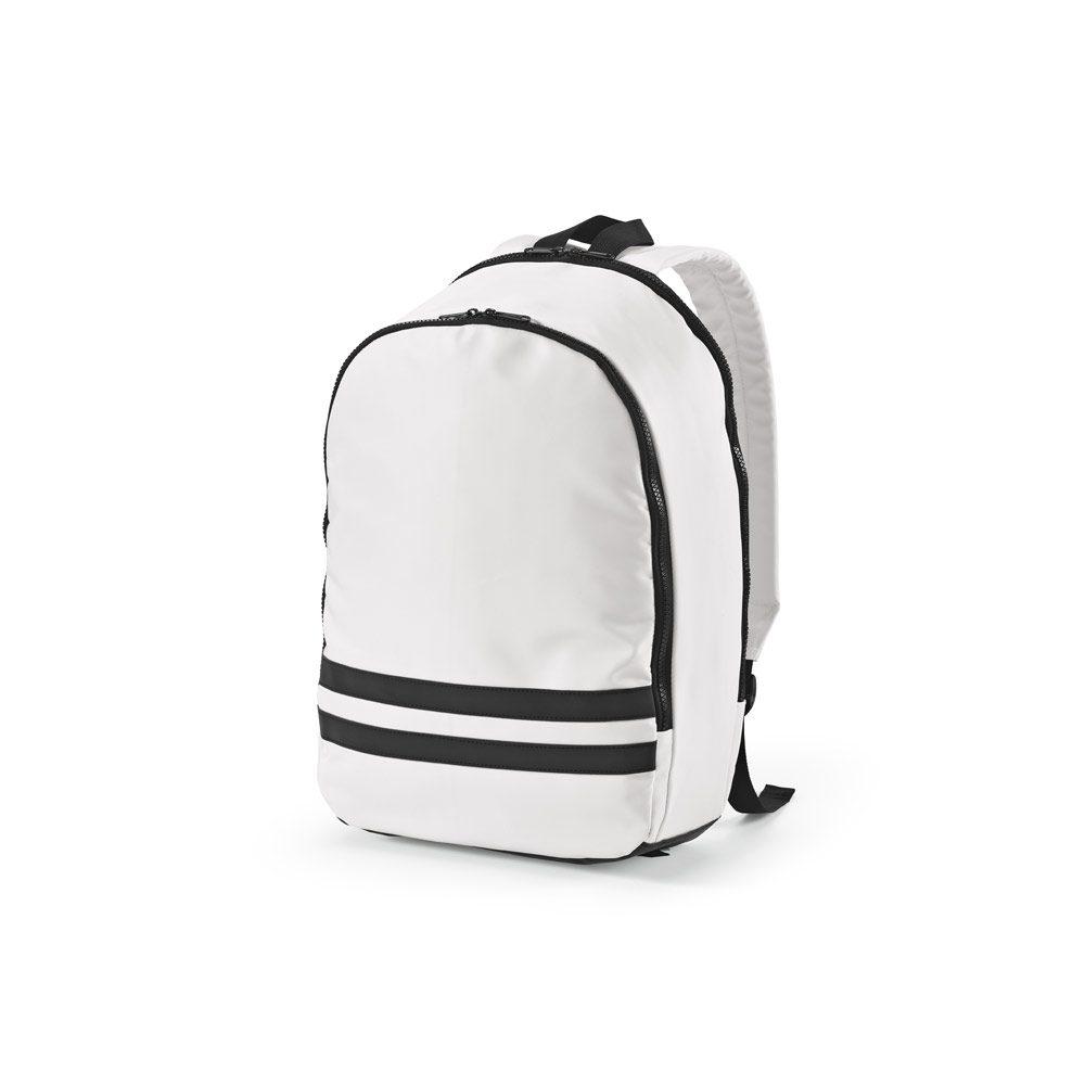 Mochila 290T poliéster reciclado MO1520 na cor Branco, brinde personalizado Sky Brindes