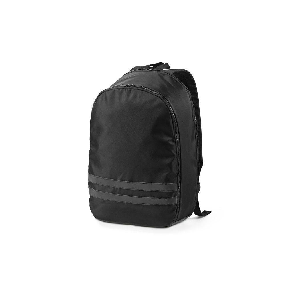 Mochila 290T poliéster reciclado MO1520 na cor Preto, brinde personalizado Sky Brindes