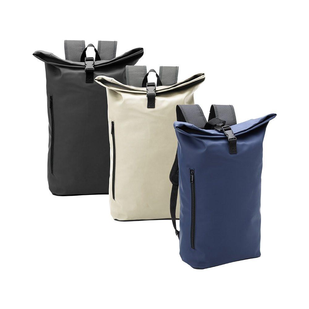 Mochila Couro Sintético 26 Litros MO1671 na cor Bege, brinde personalizado Sky Brindes