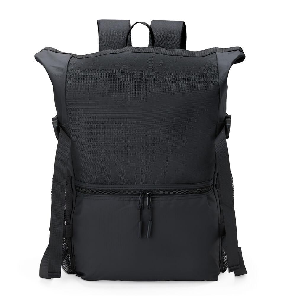 Mochila Couro Sintético 34 Litros MO1675 na cor Preto, brinde personalizado Sky Brindes