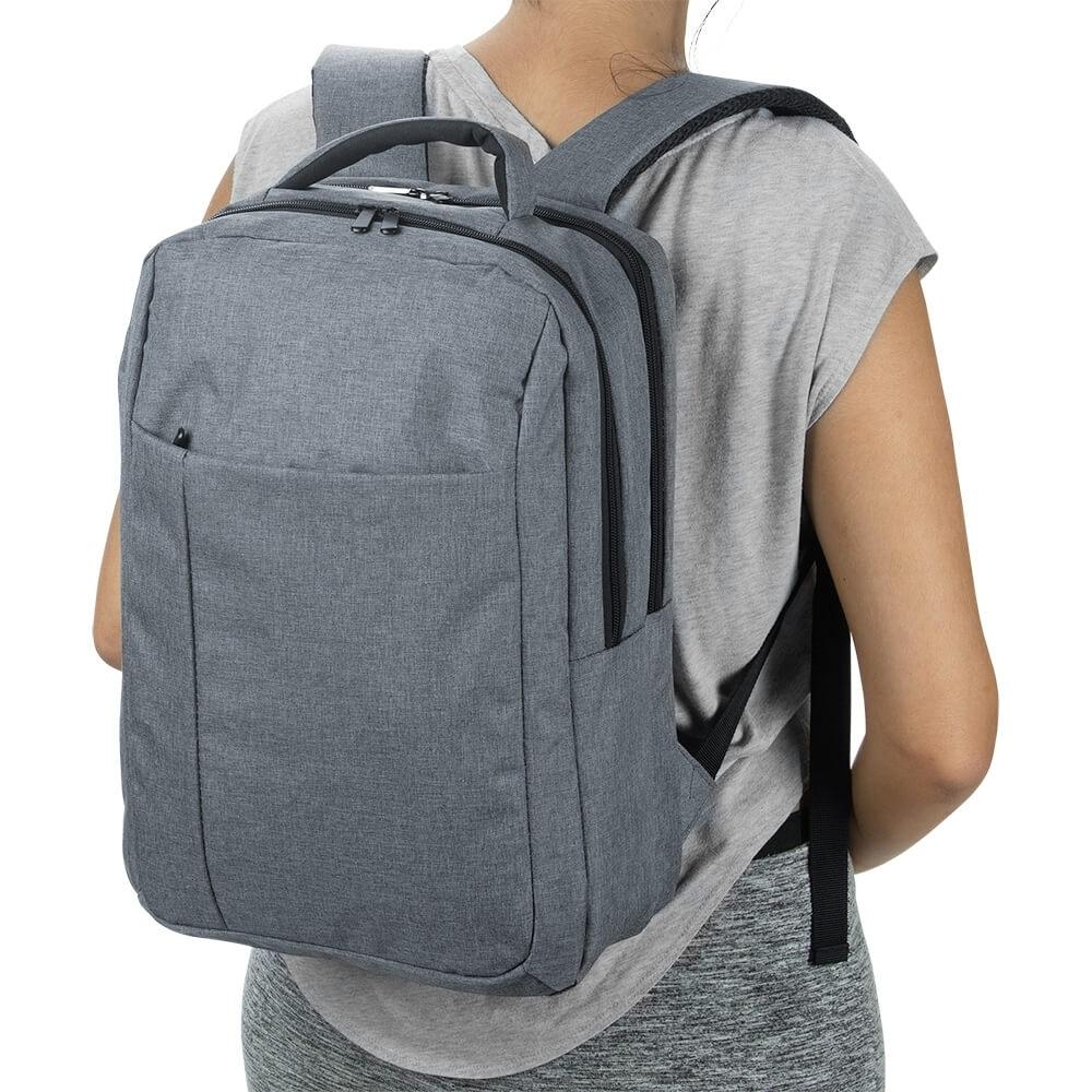 Mochila Nylon MO1692 na cor Chumbo, brinde personalizado Sky Brindes
