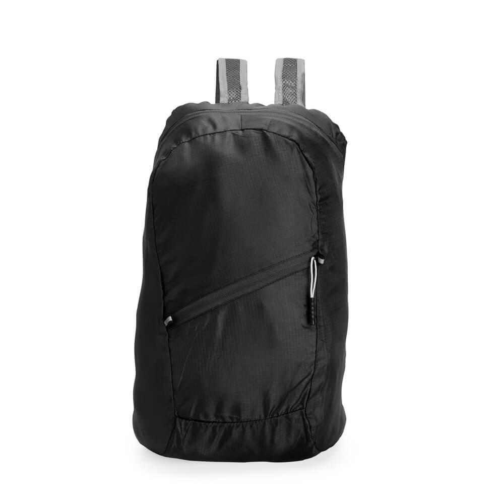Mochila Dobrável 14 Litros MO1697 na cor Preto, brinde personalizado Sky Brindes