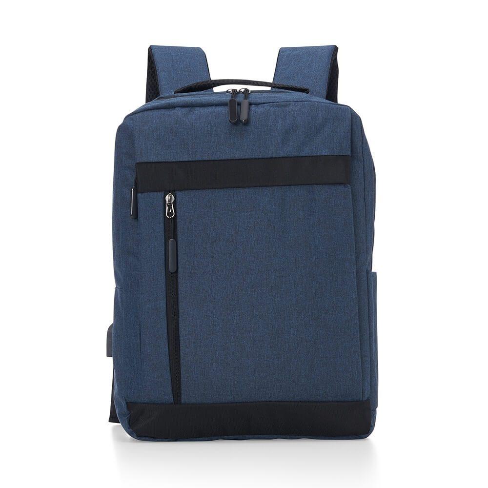 Mochila de Nylon USB 21L MO1708 na cor Azul, brinde personalizado Sky Brindes