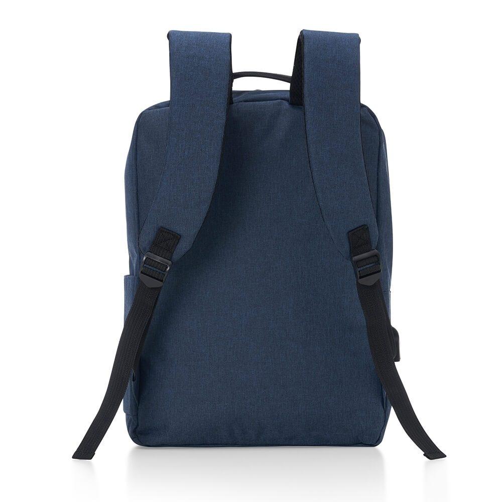 Mochila de Nylon USB 21L MO1708 na cor Azul, brinde personalizado Sky Brindes