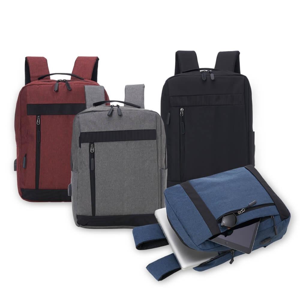 Mochila de Nylon USB 21L MO1708 na cor Azul, brinde personalizado Sky Brindes