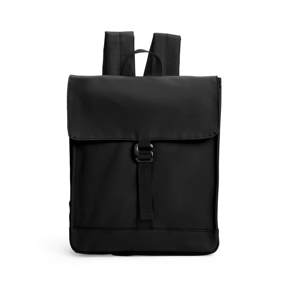 Mochila Couro Sintético 16L MO1722 na cor Preto, brinde personalizado Sky Brindes