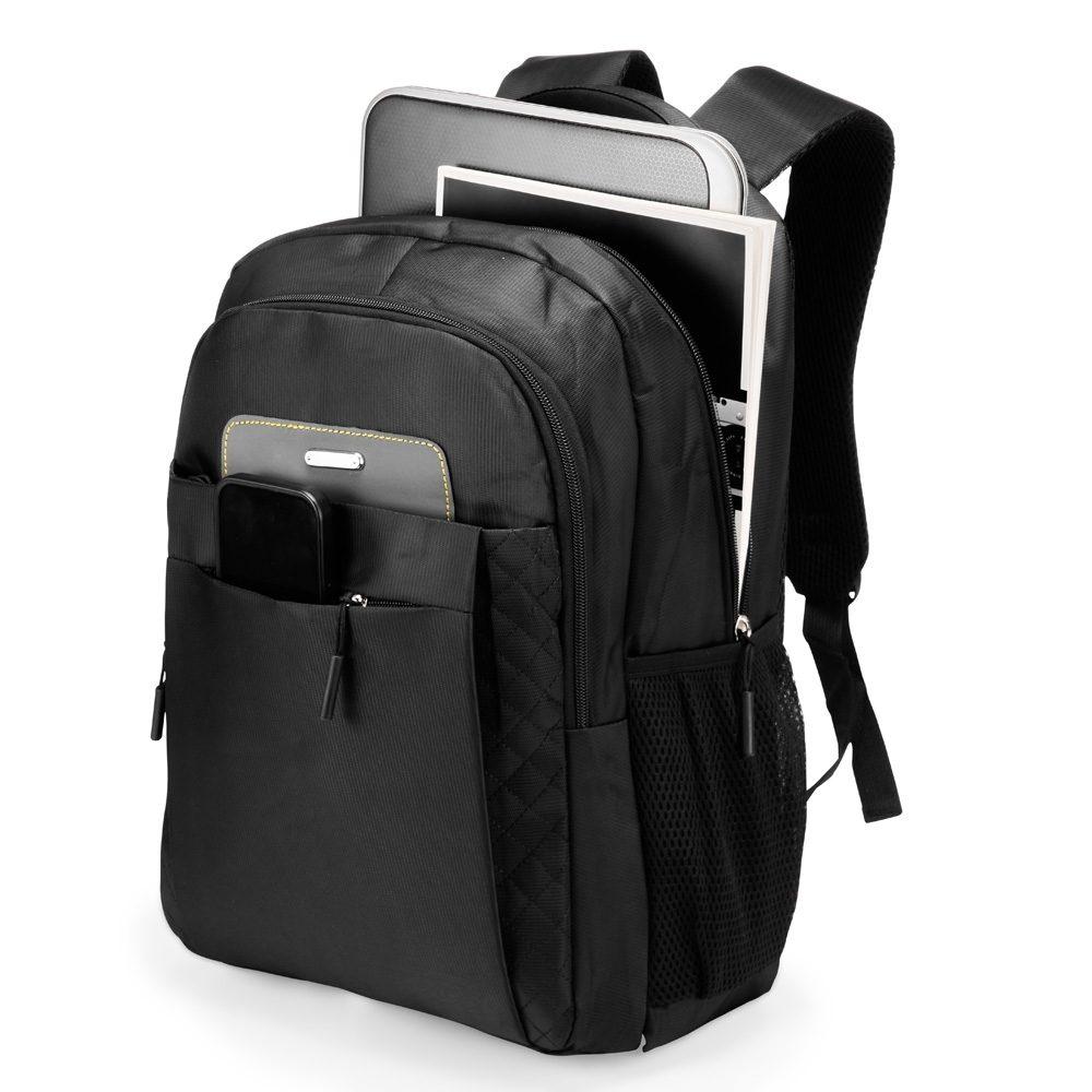Mochila Jacquard 22 Litros MO1730 na cor Preto, brinde personalizado Sky Brindes