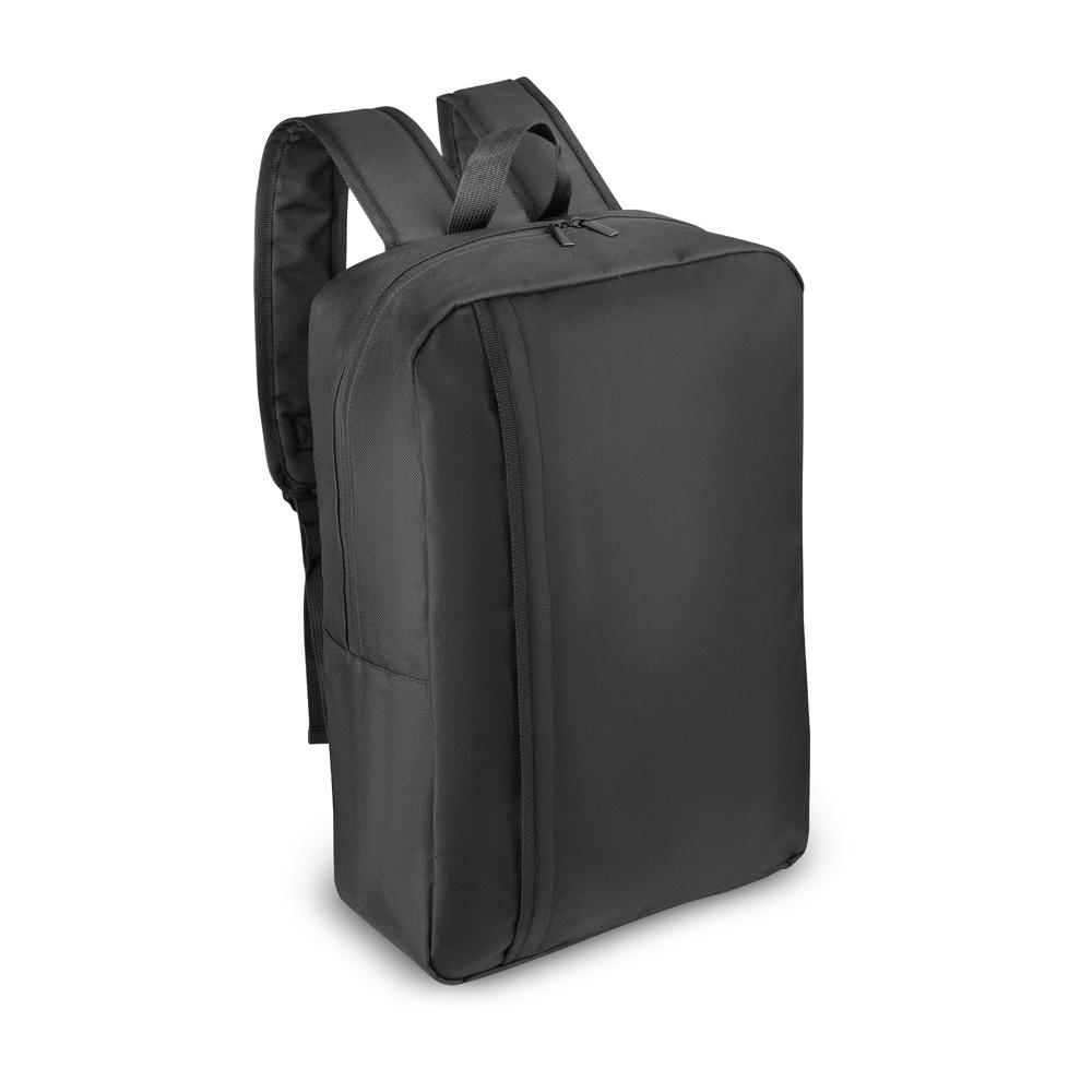 Mochila para notebook em Poliéster 600D MO1731 na cor Preto, brinde personalizado Sky Brindes