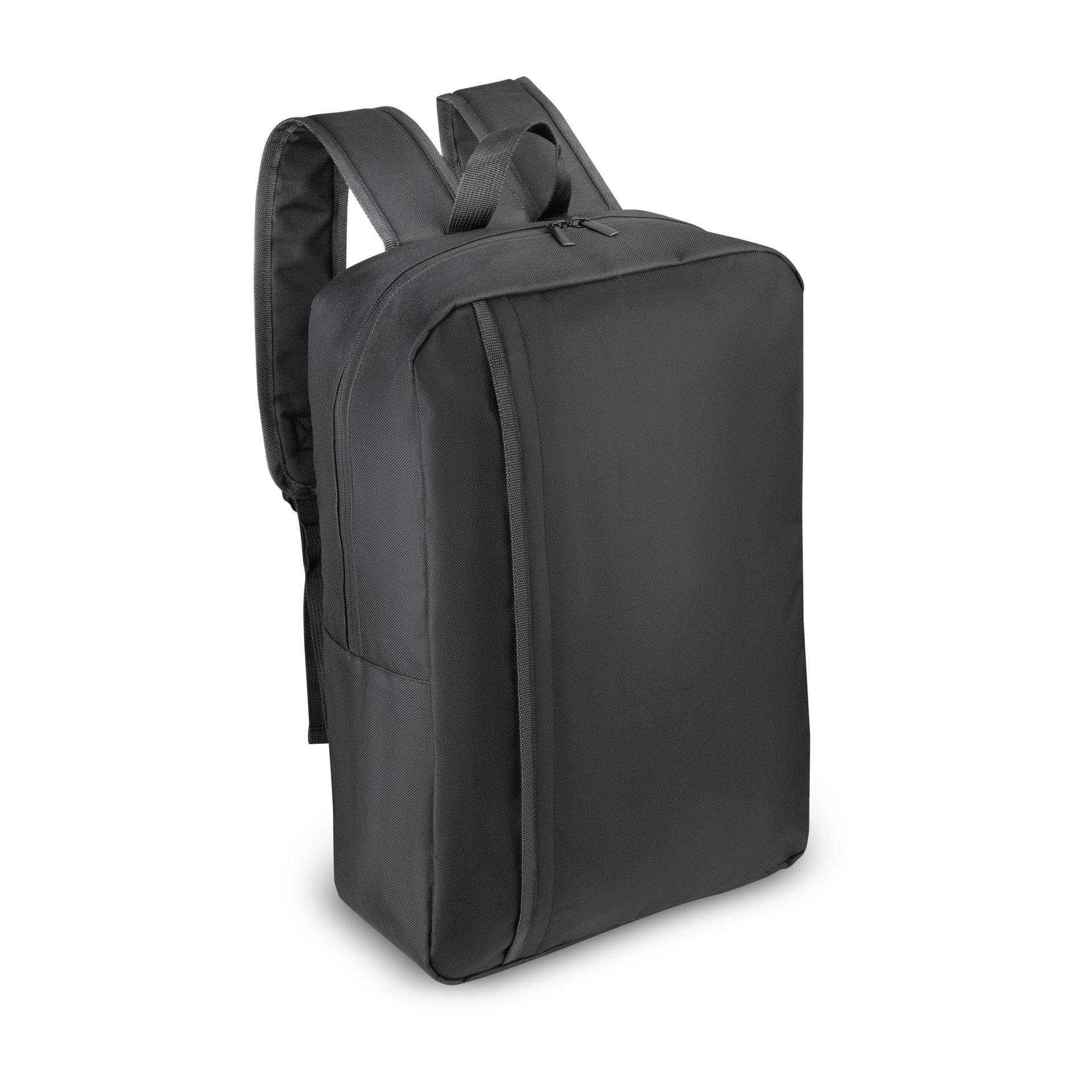 Mochila para notebook em Poliéster 600D MO1731 na cor Preto, brinde personalizado Sky Brindes