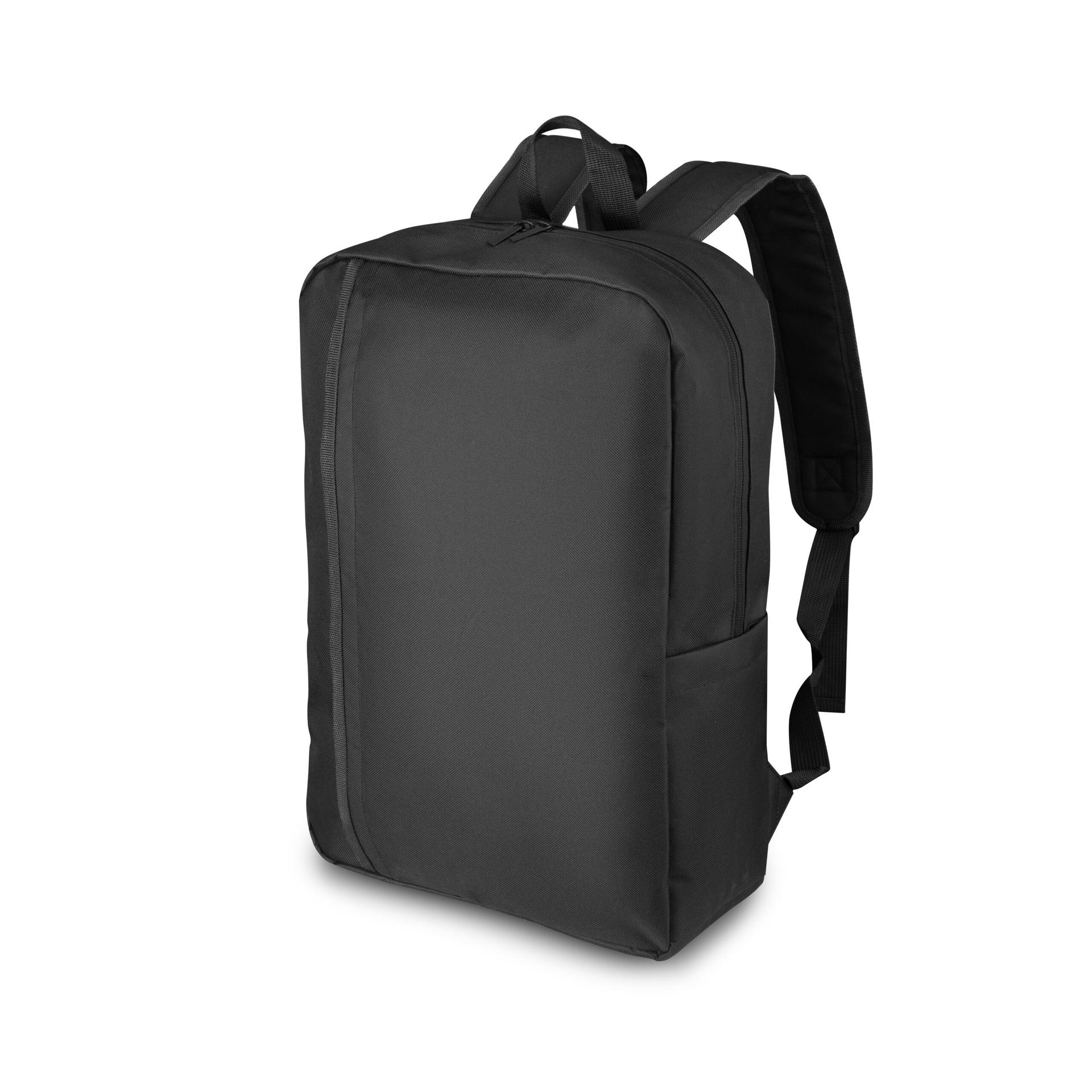 Mochila para notebook em Poliéster 600D MO1731 na cor Preto, brinde personalizado Sky Brindes