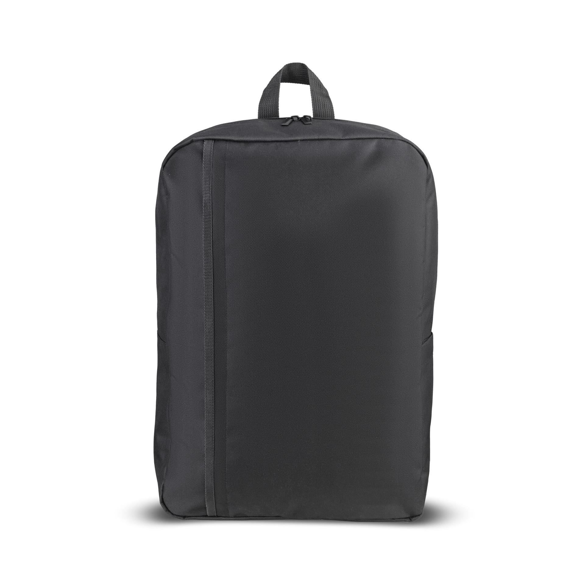 Mochila para notebook em Poliéster 600D MO1731 na cor Preto, brinde personalizado Sky Brindes