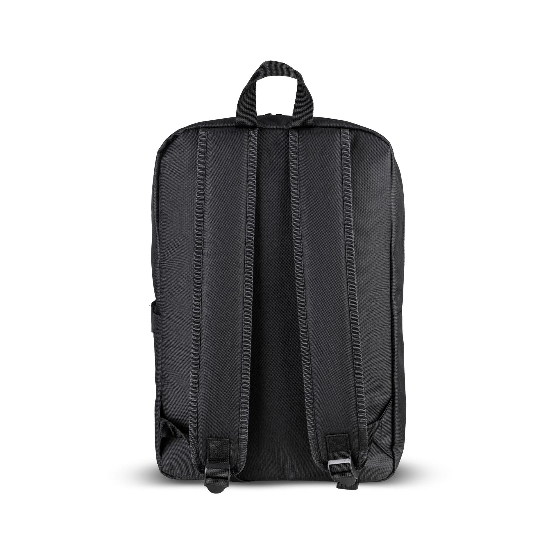 Mochila para notebook em Poliéster 600D MO1731 na cor Preto, brinde personalizado Sky Brindes