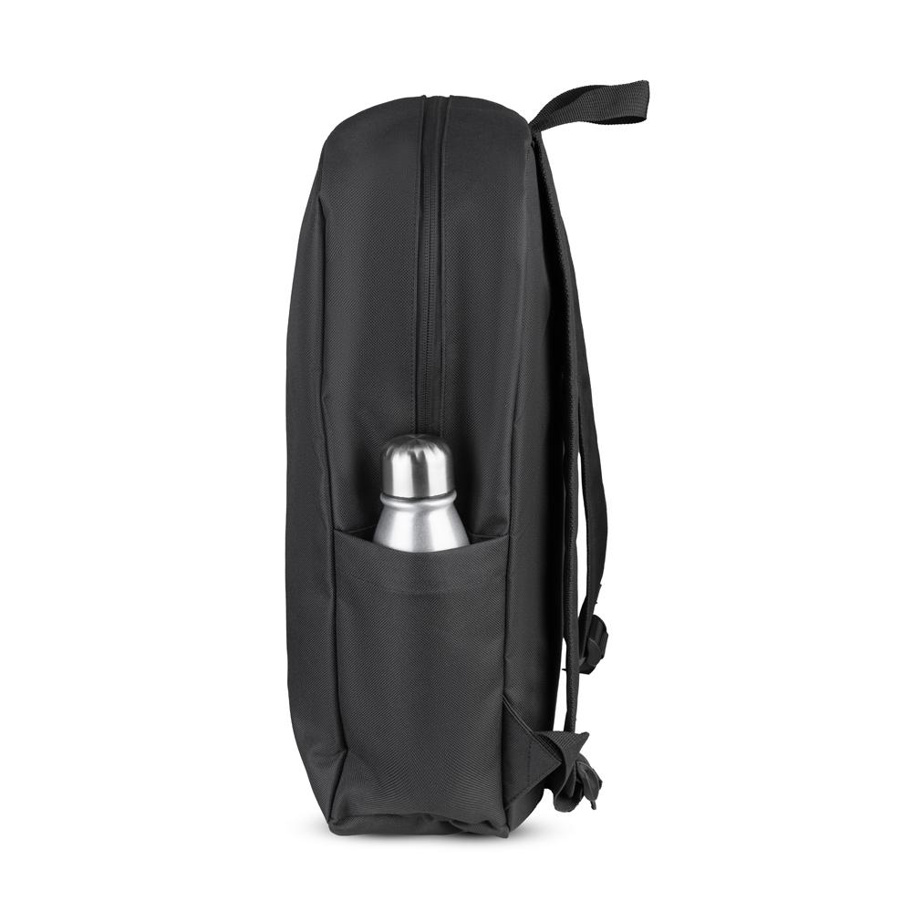 Mochila para notebook em Poliéster 600D MO1731 na cor Preto, brinde personalizado Sky Brindes