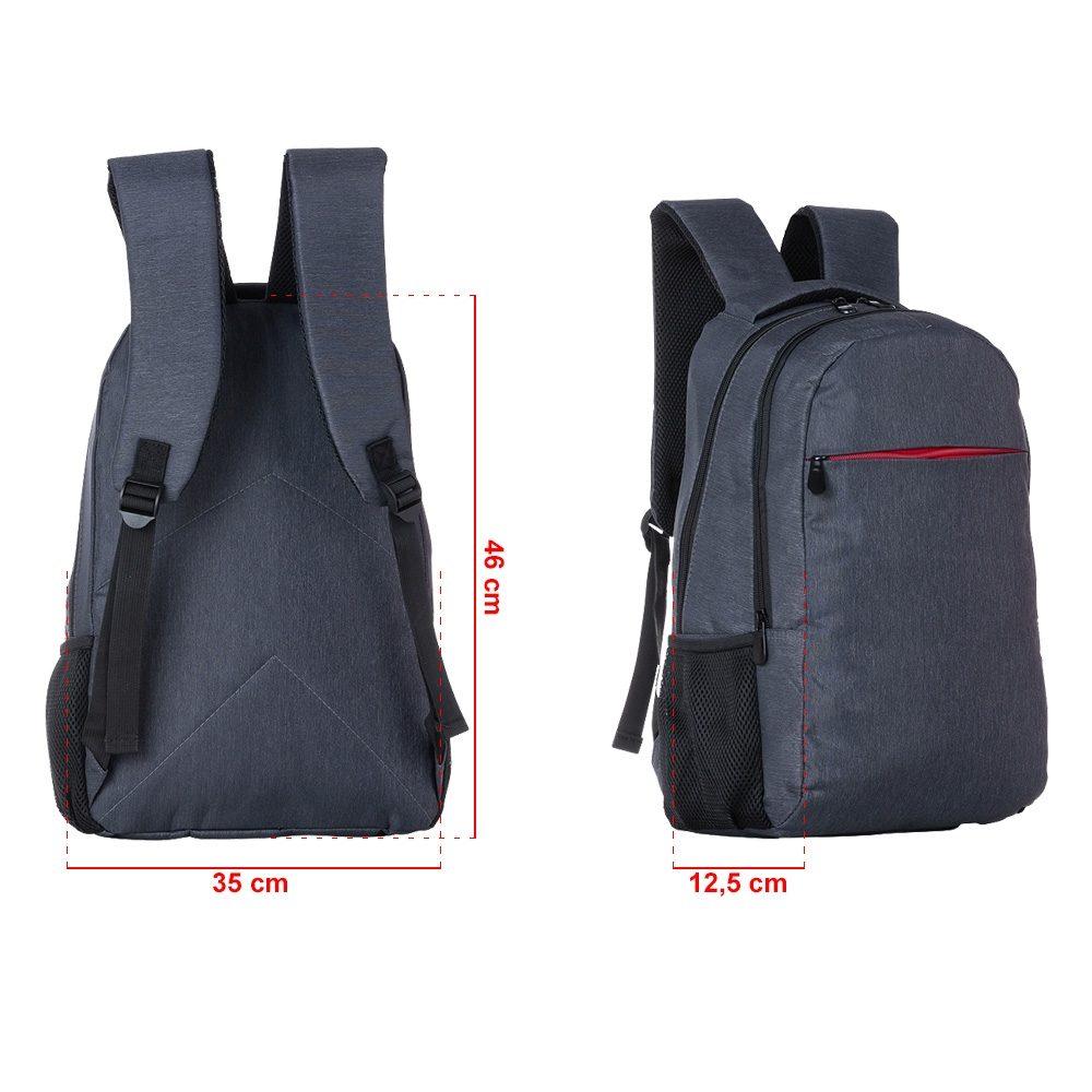 Mochila poliester MO1734 na cor Cinza, brinde personalizado Sky Brindes
