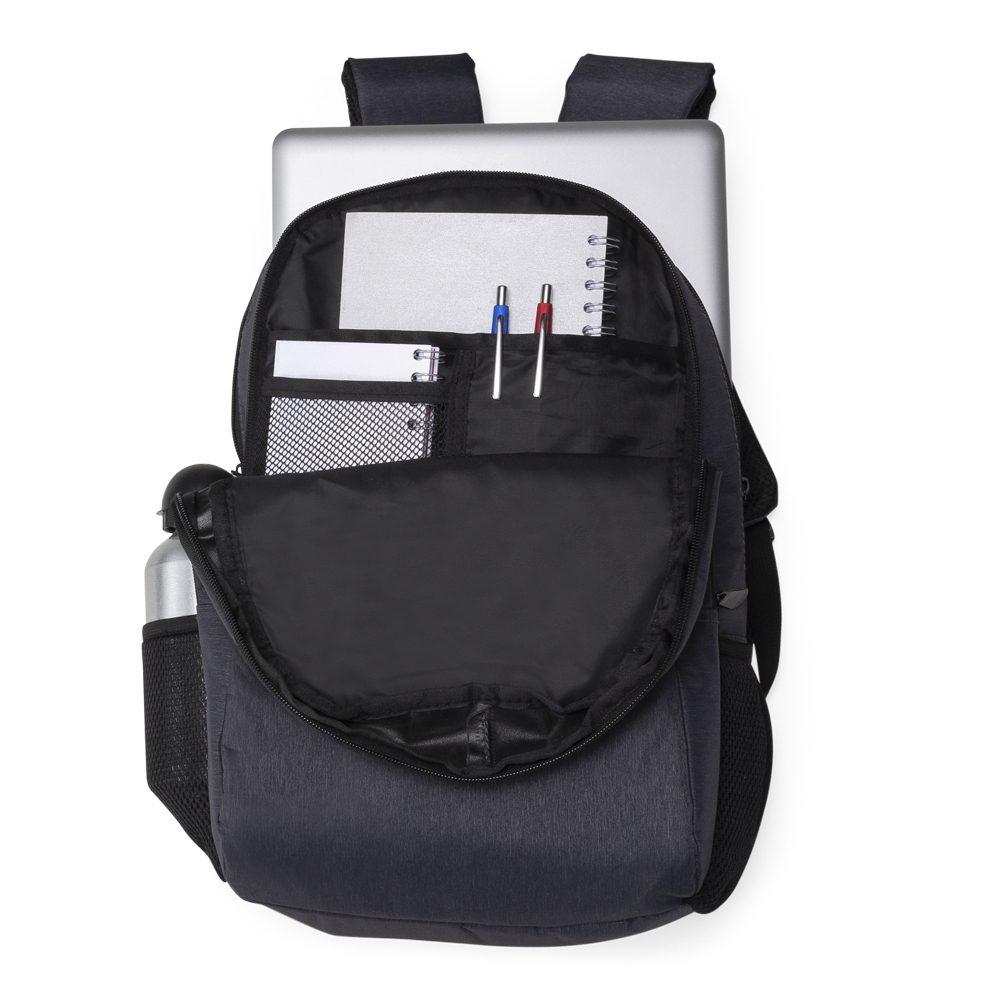 Mochila poliester MO1734 na cor Cinza, brinde personalizado Sky Brindes