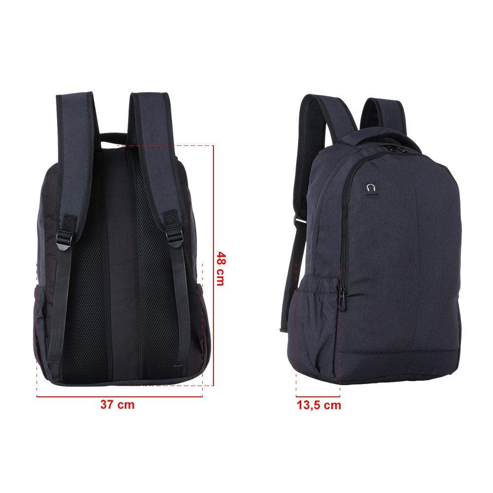 Mochila poliester MO1735 na cor Preto, brinde personalizado Sky Brindes