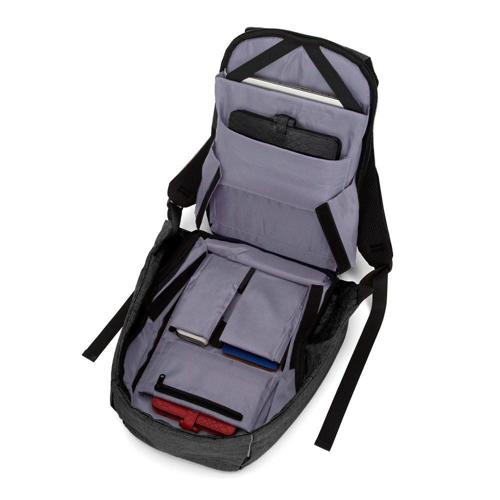 Mochila anti-furto MO1736 na cor Preto, brinde personalizado Sky Brindes
