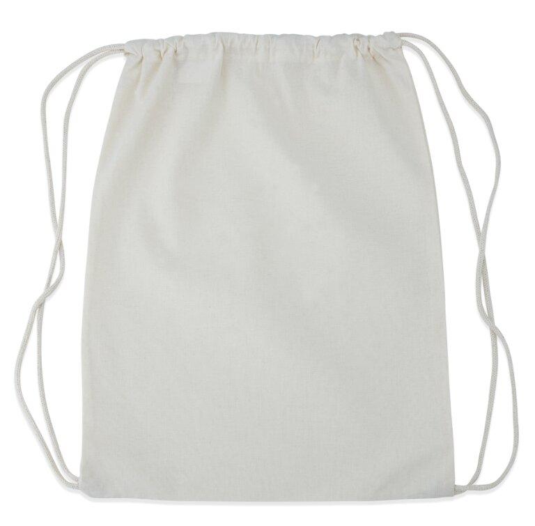 Sacochila algodão g MO1737 na cor Bege, brinde personalizado Sky Brindes