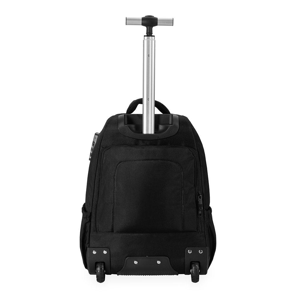 Mochila com rodinhas 27 litros MO1744 na cor Preto, brinde personalizado Sky Brindes