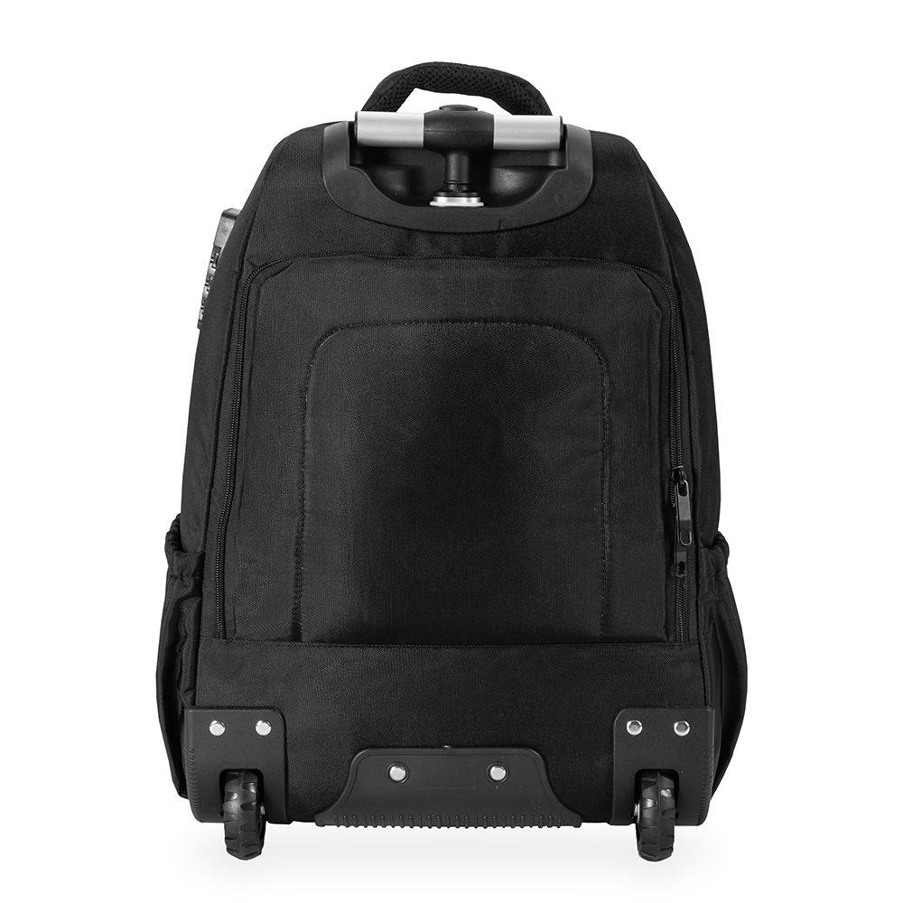 Mochila com rodinhas 27 litros MO1744 na cor Preto, brinde personalizado Sky Brindes