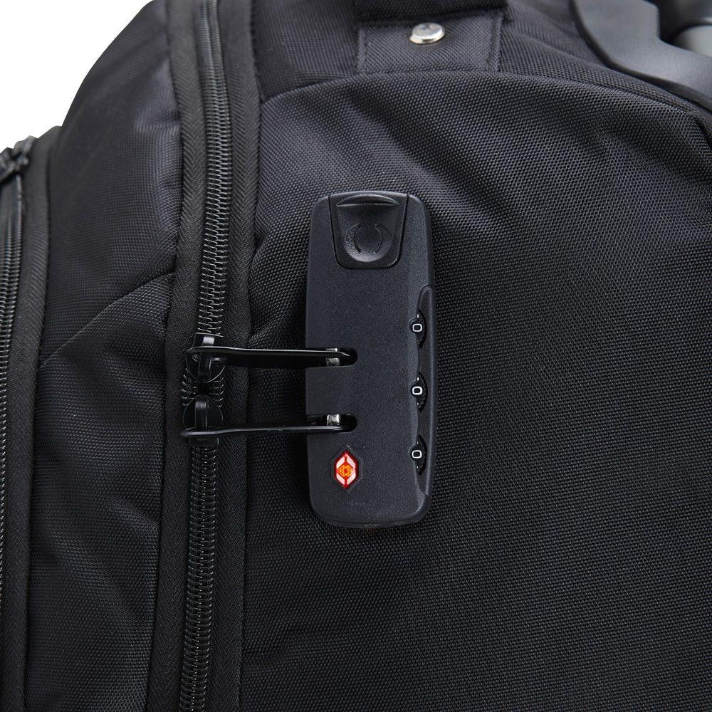 Mochila com rodinhas 27 litros MO1744 na cor Preto, brinde personalizado Sky Brindes