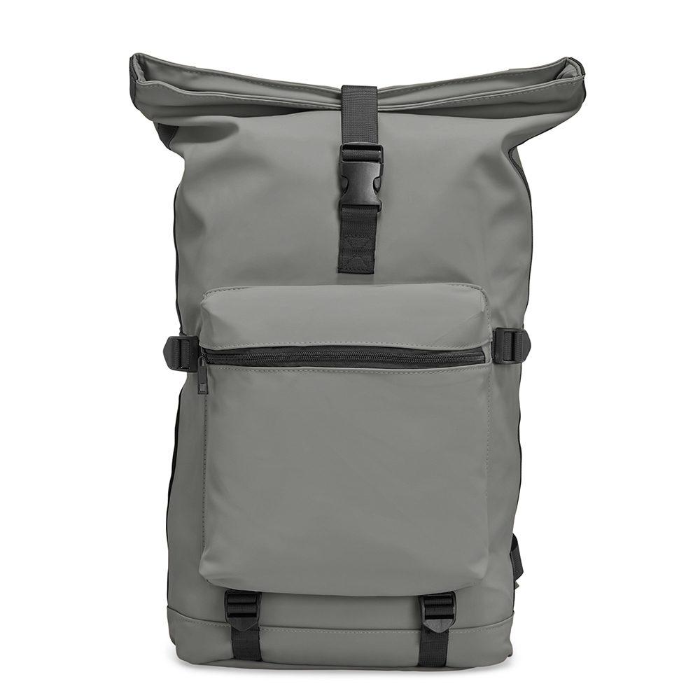 Mochila de couro sintético 41l MO1749 na cor Prata e prata, brinde personalizado Sky Brindes