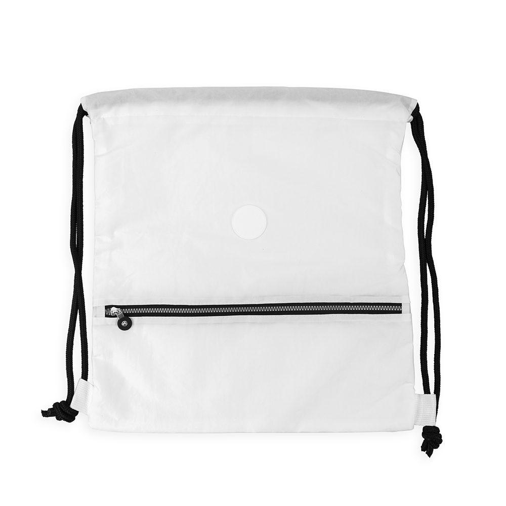 Sacochila lona MO1752 na cor Branco, brinde personalizado Sky Brindes
