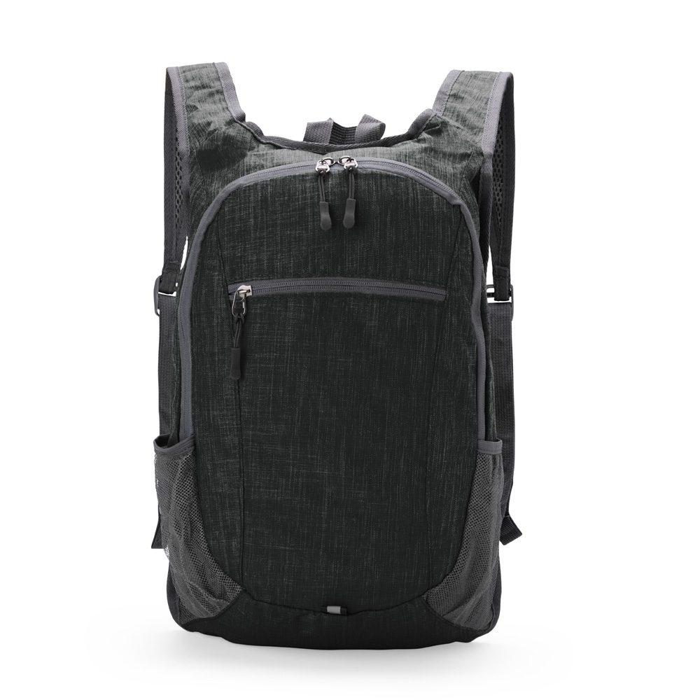 Mochila oxford dobrável 14l MO1753 na cor Preto, brinde personalizado Sky Brindes