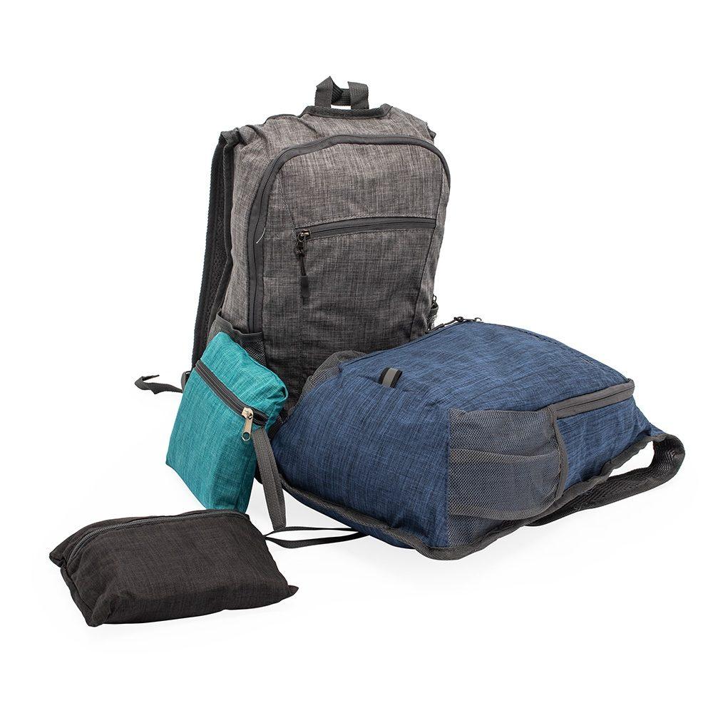 Mochila oxford dobrável 14l MO1753 na cor Preto, brinde personalizado Sky Brindes