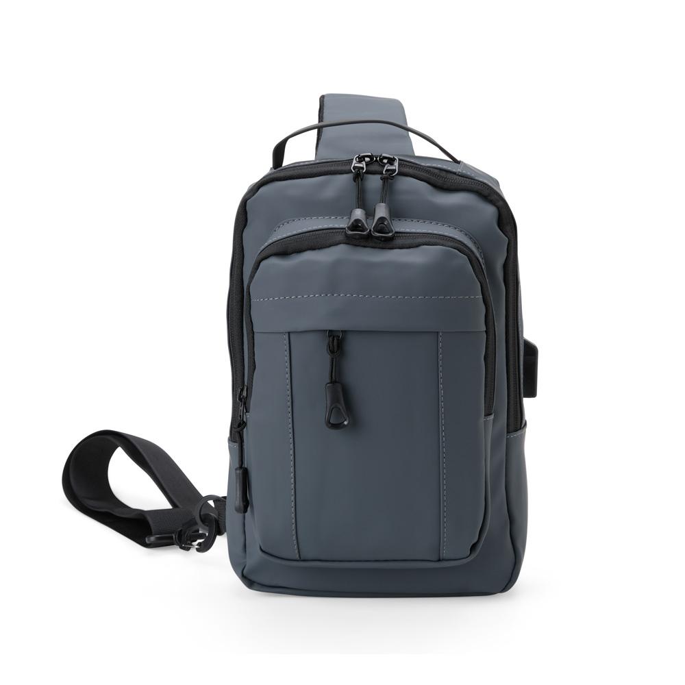 Mochila de ombro usb 8l MO1754 na cor Preto, brinde personalizado Sky Brindes