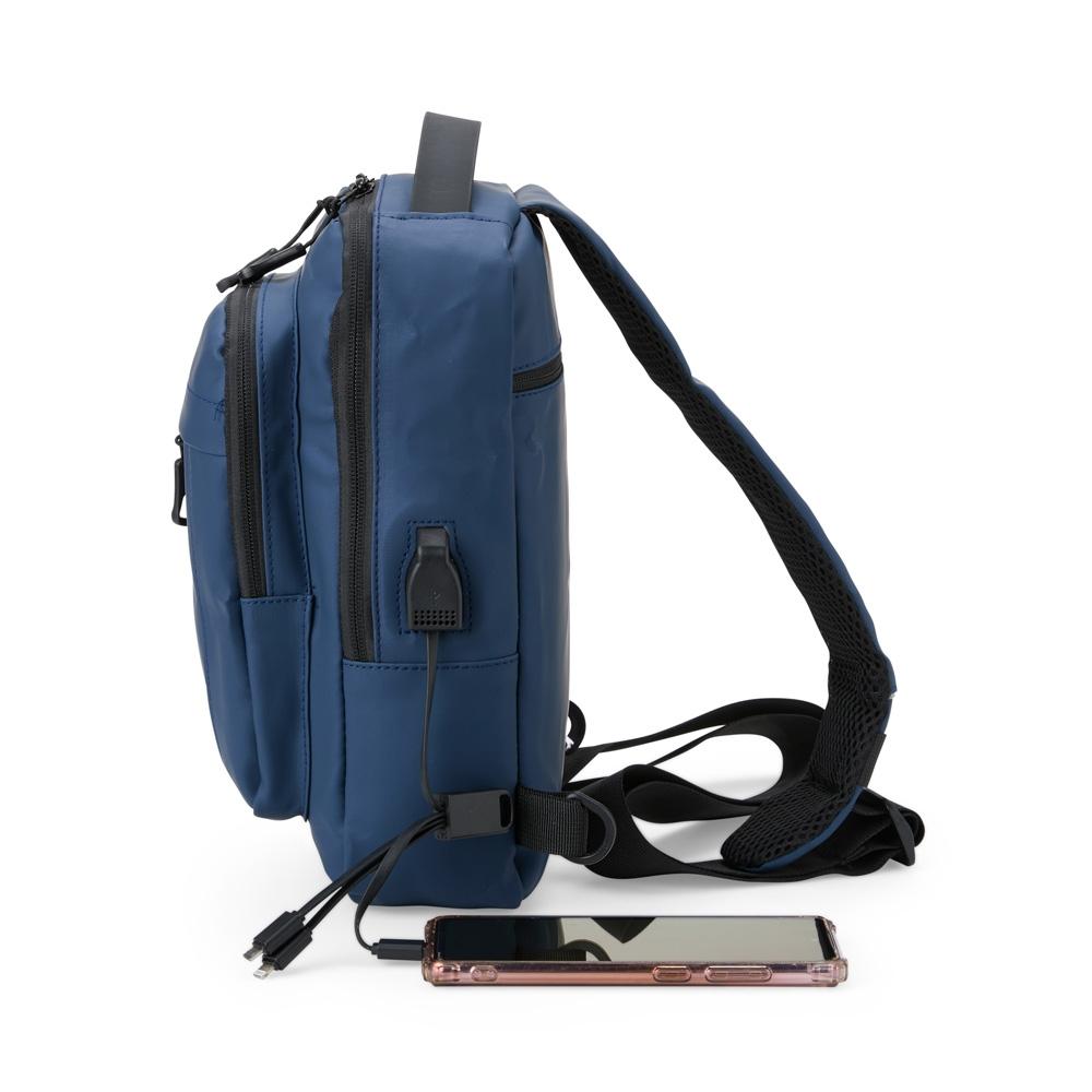 Mochila de ombro usb 8l MO1754 na cor Preto, brinde personalizado Sky Brindes