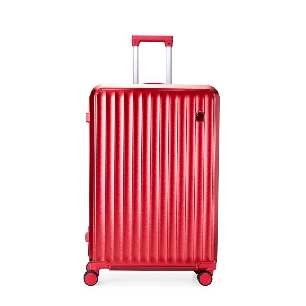 Mala de viagem 105 litros MO1763 na cor Vermelho e inox, brinde personalizado Sky Brindes
