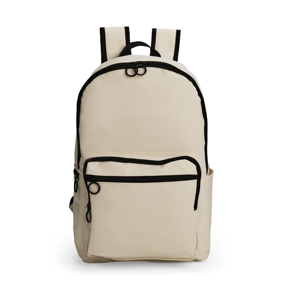 Mochila couro sintético 23l MO1768 na cor Creme, brinde personalizado Sky Brindes