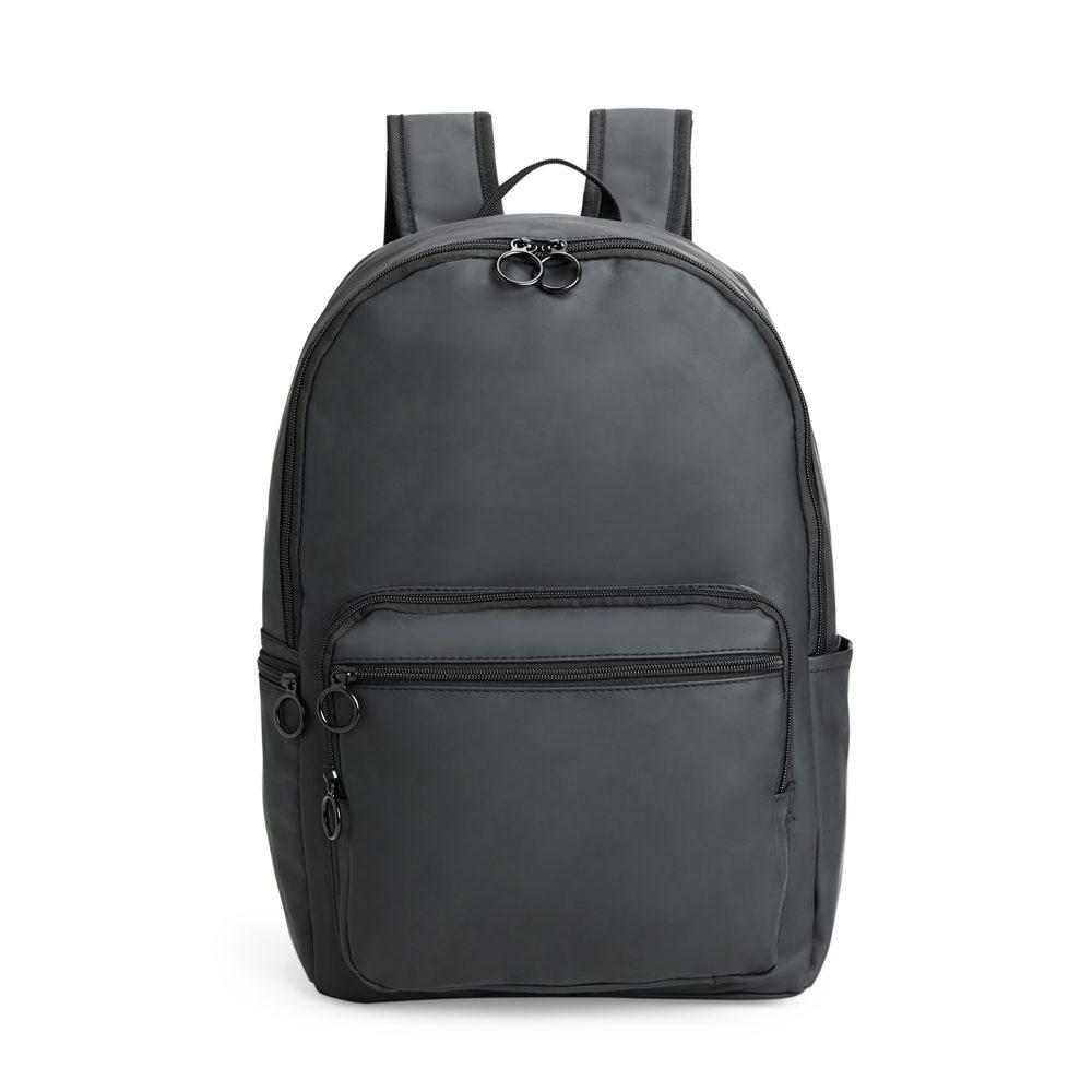 Mochila couro sintético 23l MO1768 na cor Preto, brinde personalizado Sky Brindes