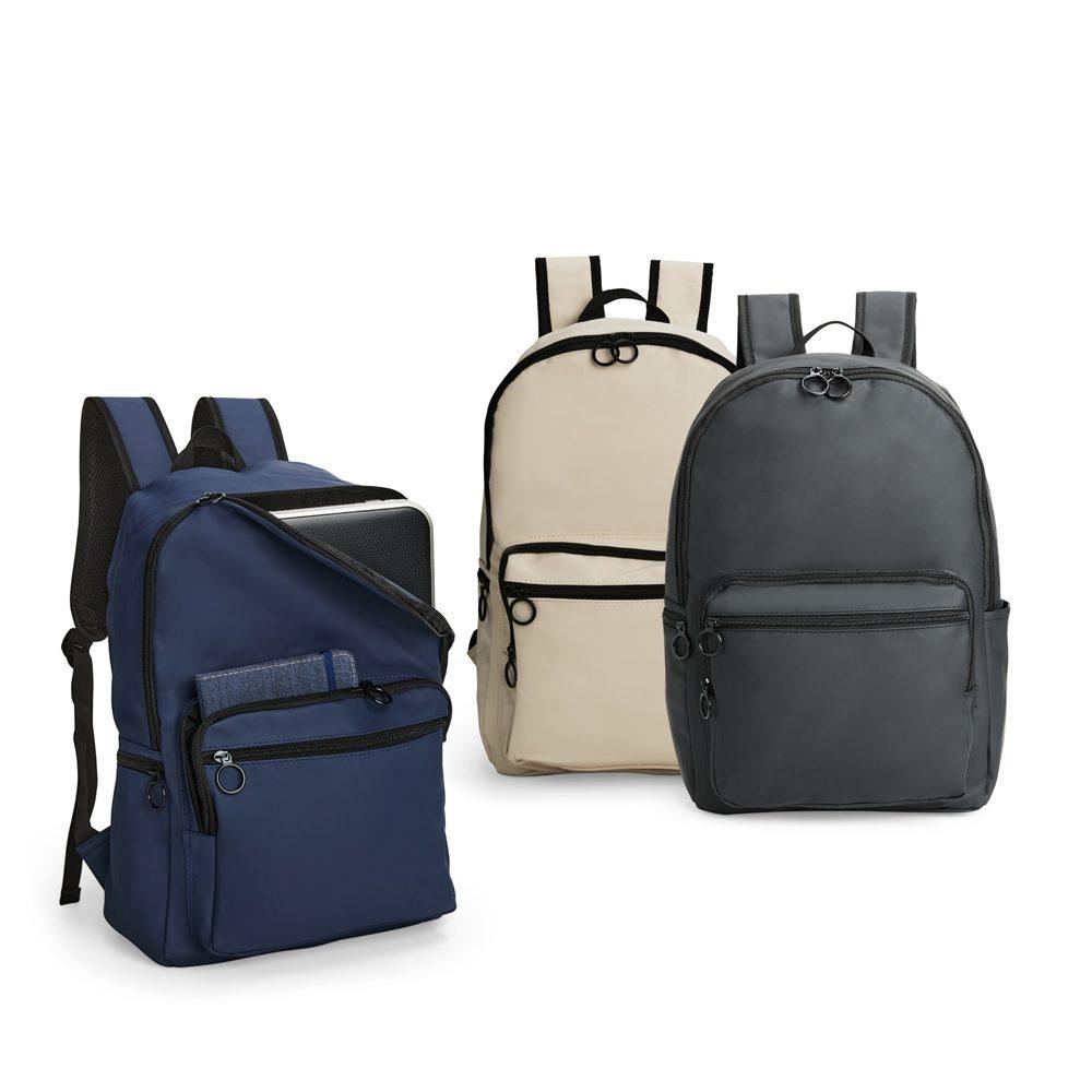 Mochila couro sintético 23l MO1768 na cor Creme, brinde personalizado Sky Brindes