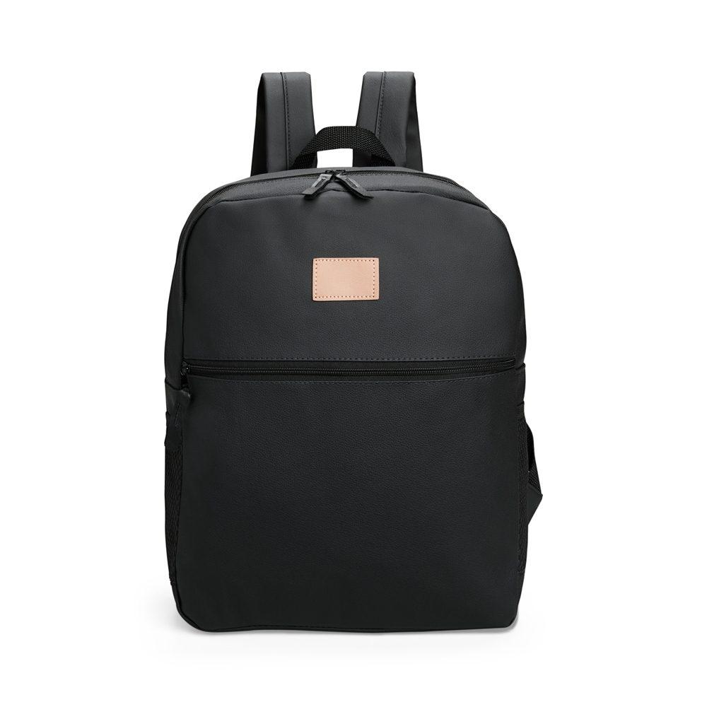 Mochila couro sintético 20 litros MO1770 na cor Preto, brinde personalizado Sky Brindes