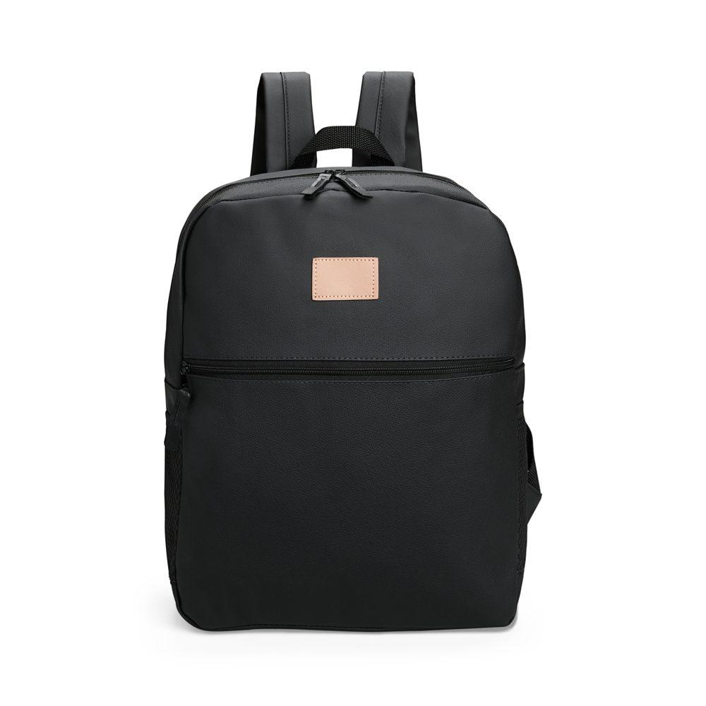 Mochila couro sintético 20 litros MO1770 na cor Preto, brinde personalizado Sky Brindes