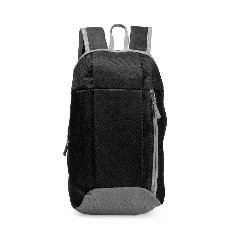 Mochila poliéster 9 litros MO1773 na cor Preto, brinde personalizado Sky Brindes